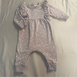 Jessica Simpson Lilac Floral Ruffle Footie